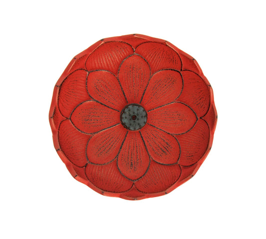 Incensário Japonês Flor de Lotus em ferro fundido - Vermelho
