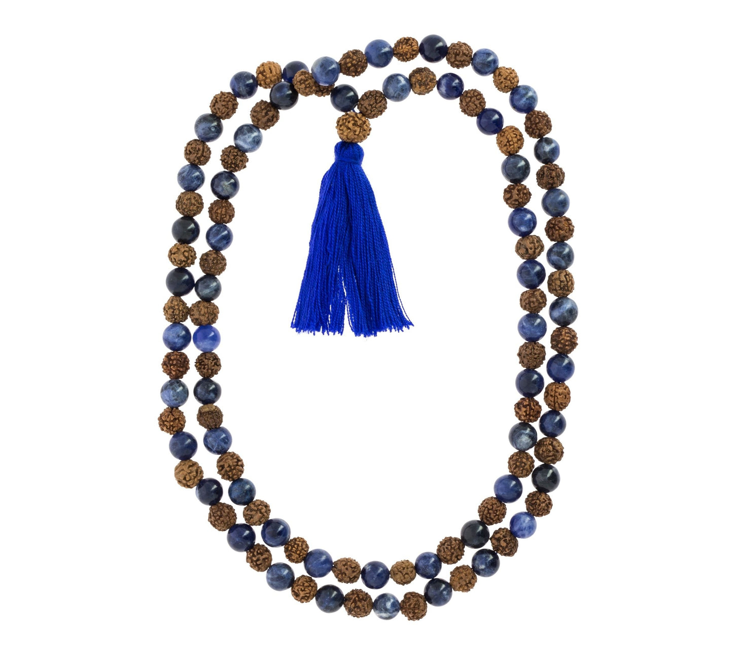 Japamala de Lápis-lazúli com rudraksha