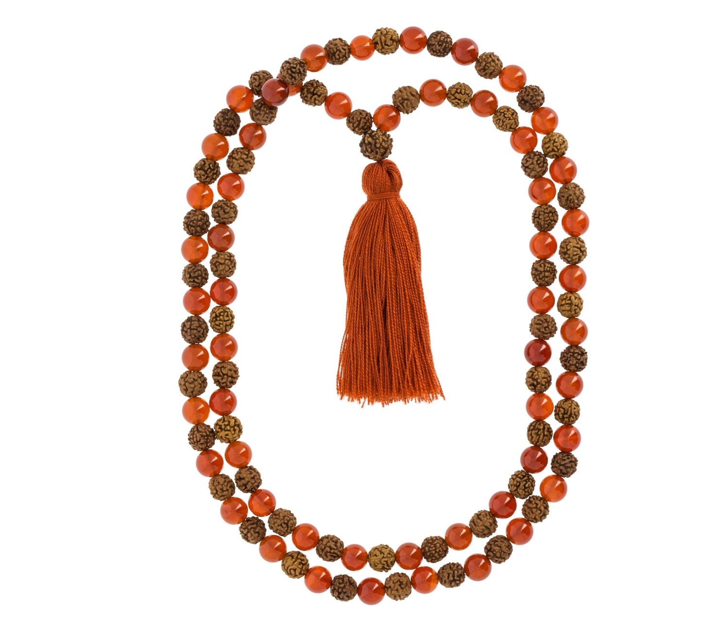 Japamala de Aventurina vermelha com rudraksha