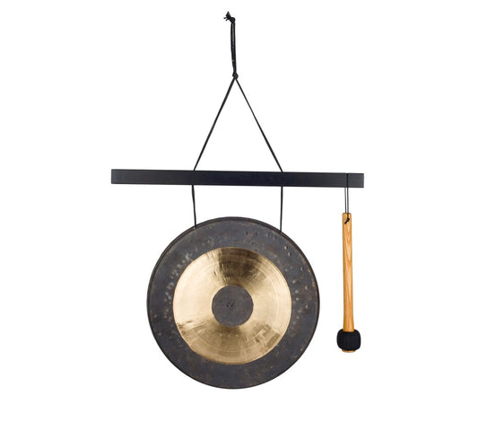 Gongo Oriental Chau com suporte em madeira