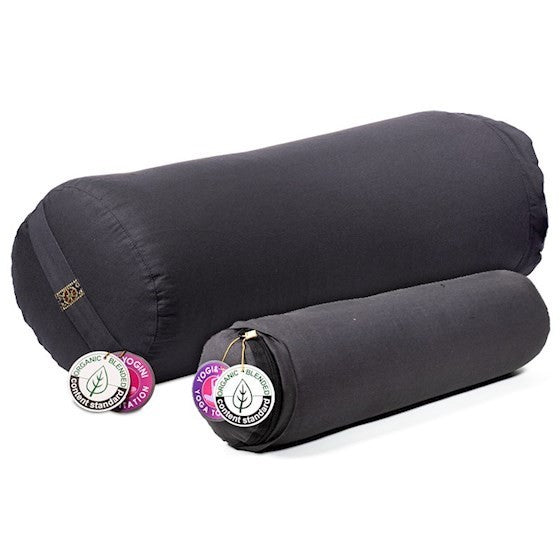 Bolster cilíndrico pequeno para yoga - Cinzento