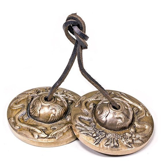 Címbalo tibetano com dragões - Qualidade extra