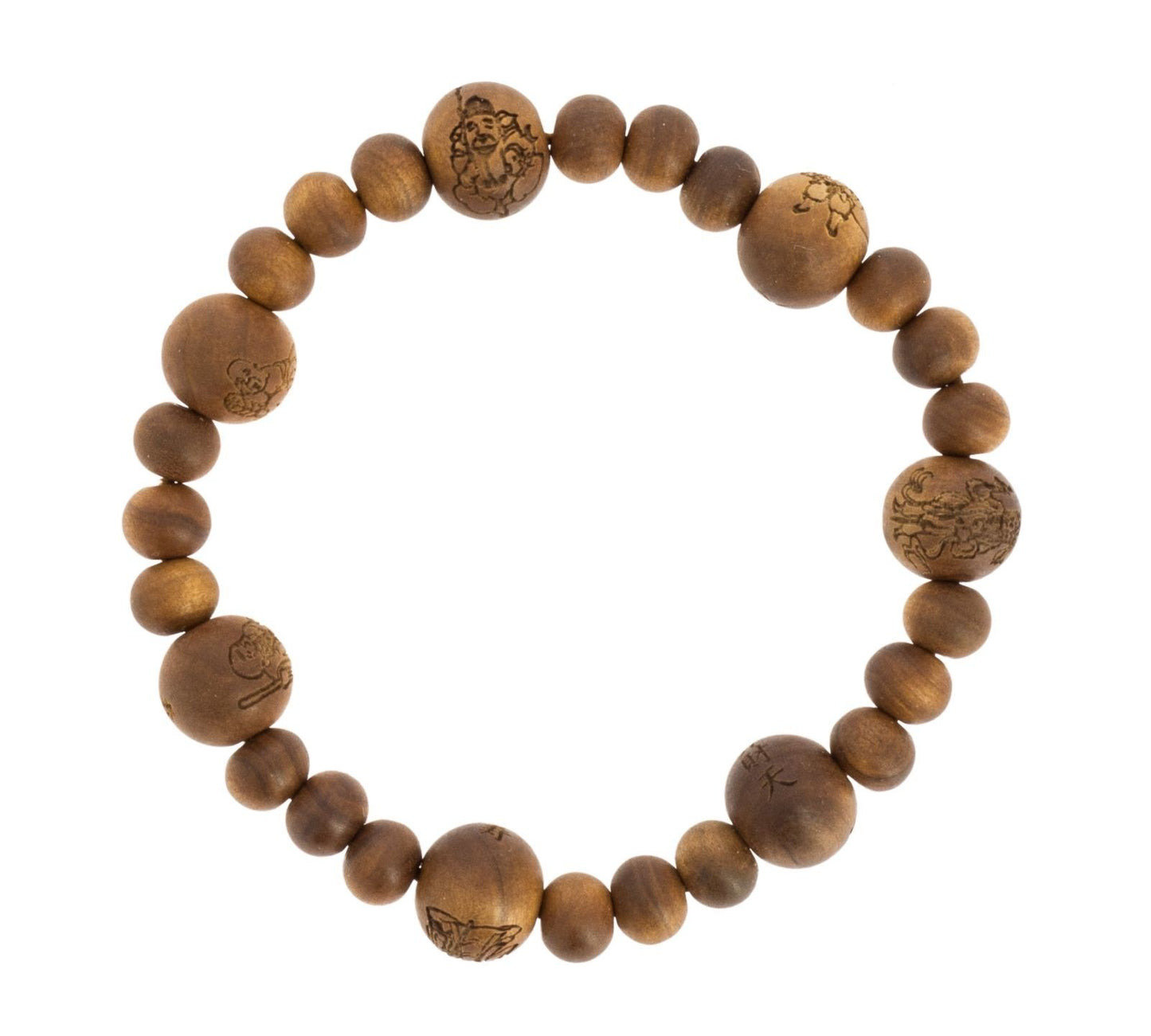 Japamala em pulseira de Sândalo - 7 deuses da fortuna
