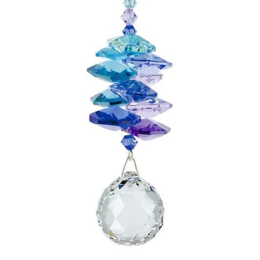 Cascata de cristais Swarovski multifacetados - Azul