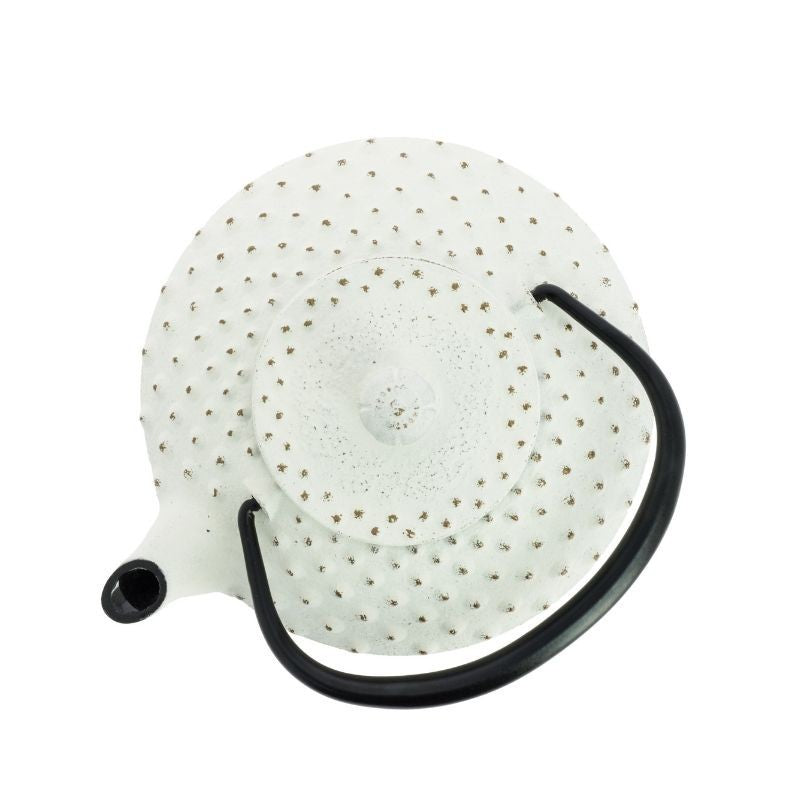 Chaleira Japonesa de ferro fundido Iwachu Kanbin branca e dourada - 350 ml