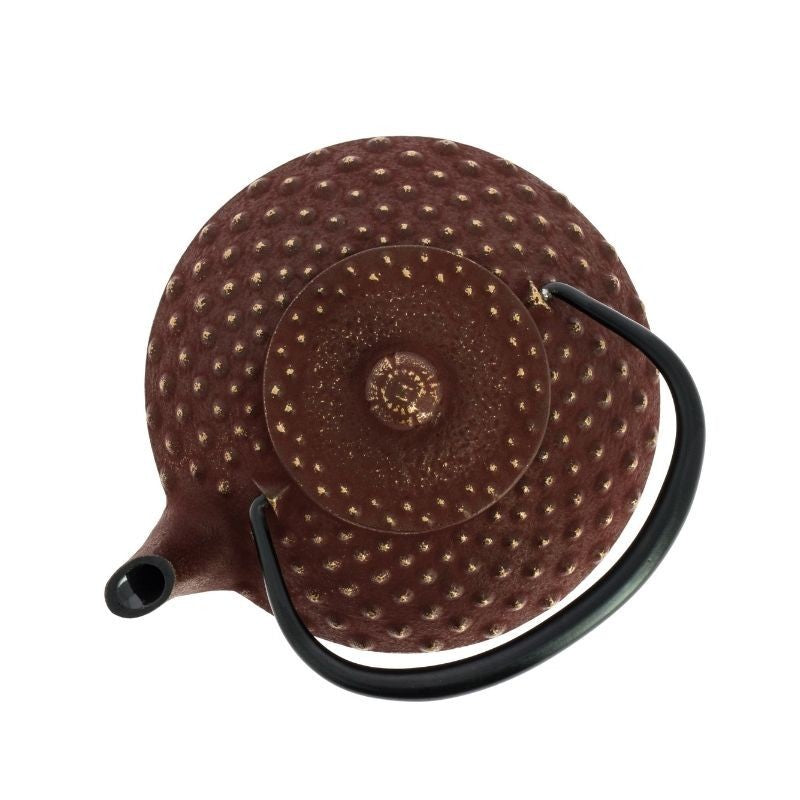 Chaleira Japonesa de ferro fundido Iwachu Kanbin castanha e dourada - 350 ml