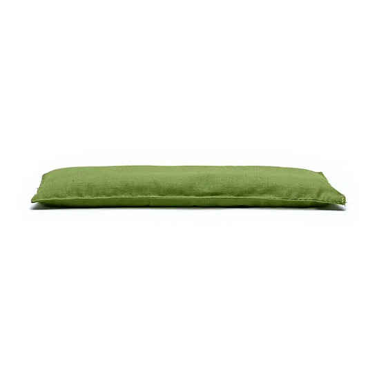 Almofada de olhos verde com lavanda e sementes de linho