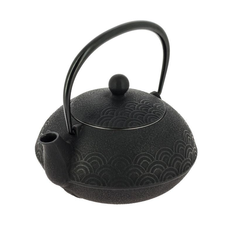 Chaleira Japonesa de ferro fundido Iwachu Seigaiha preta - 650 ml