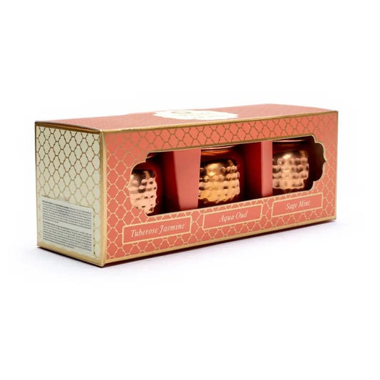 Conjunto de Velas Ayurveda com Óleos Essenciais