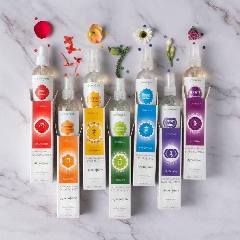 Conjunto de Ambientadores Naturais em Spray dos 7 Chakras