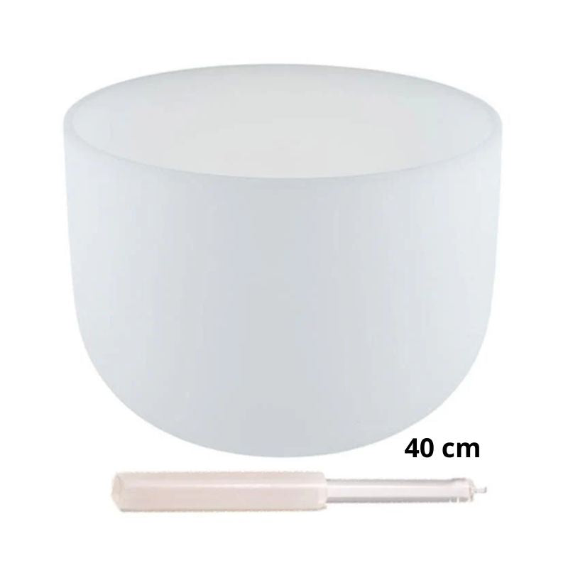 Taça sonora de cristal quartzo branco - 40 cm (432 Hertz)
