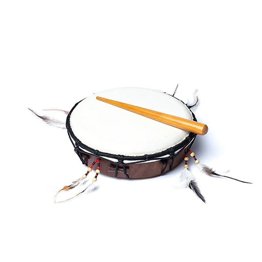 Tambor Xamânico em madeira com pele de cabra - Pequeno