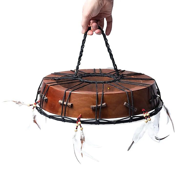 Tambor Xamânico em madeira com pele de cabra - Grande