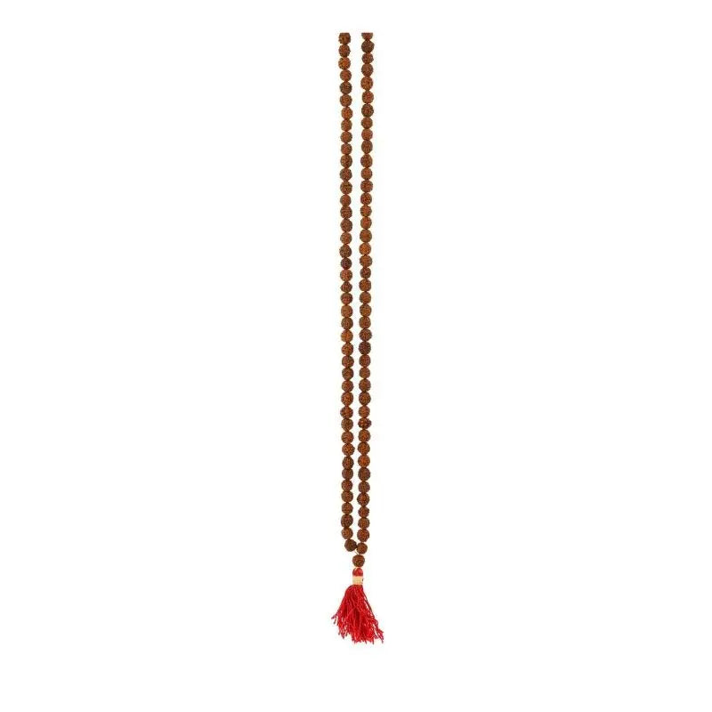 Japamala de rudraksha com contas naturais para meditação