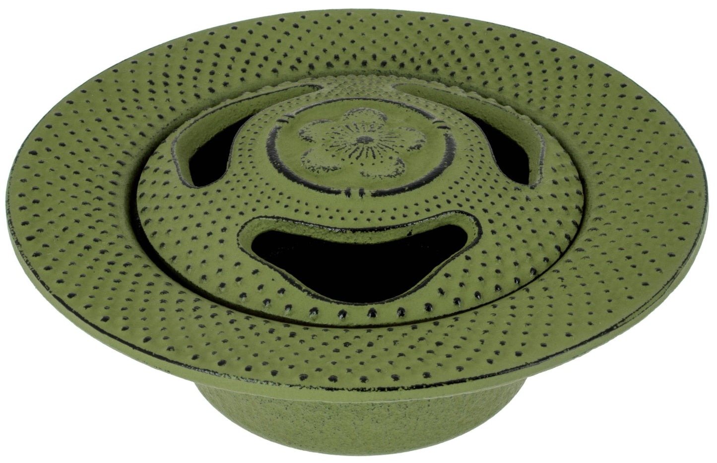 Incensário Japonês Flor de cerejeira em ferro fundido - Verde