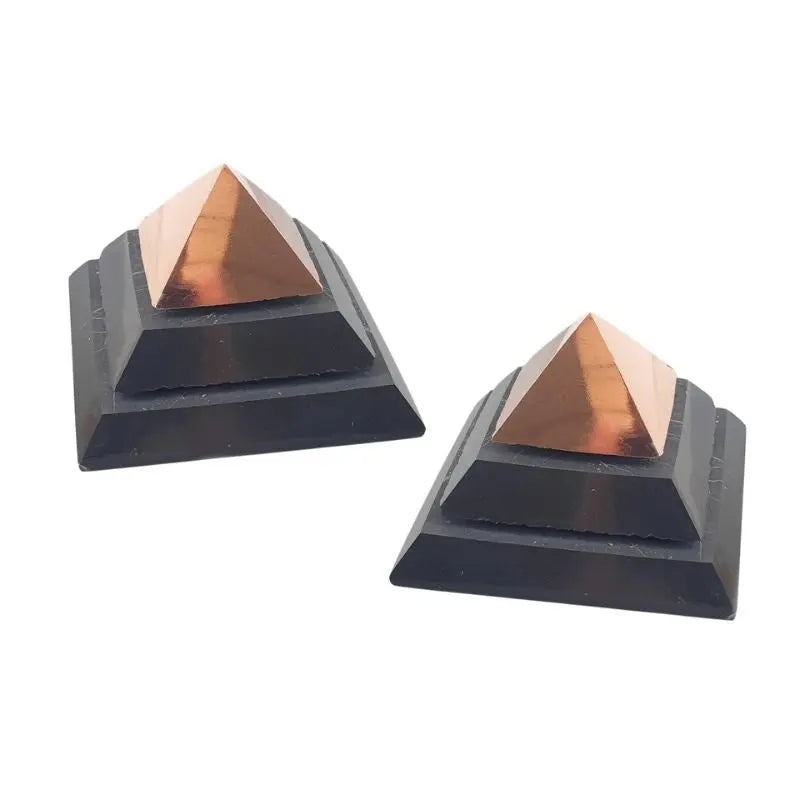 Pirâmide de Shungite Sakkara com cobre