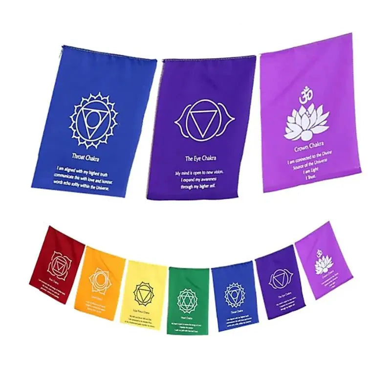 Bandeiras de oração Tibetanas - 7 chakras