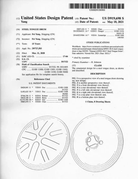Tambor de lingueta Hluru com 8 notas - Ré maior