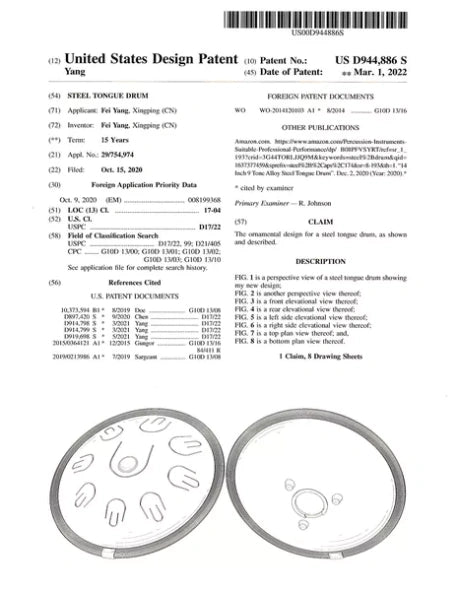 Tambor de lingueta e handpan Hluru com 9 notas - Ré menor