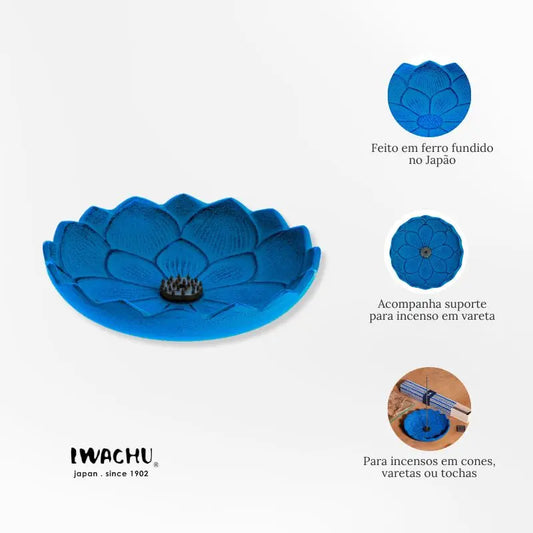 Incensário Japonês Flor azul