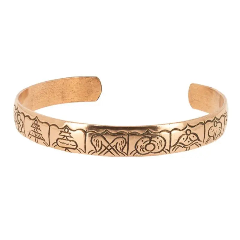 Pulseira de Cobre - 8 Símbolos Auspiciosos