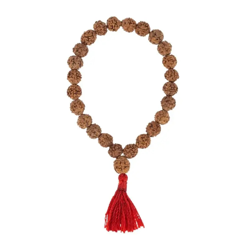 Pulseira mala de rudraksha com contas naturais para meditação