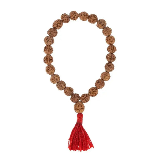 Pulseira mala de rudraksha com contas naturais para meditação