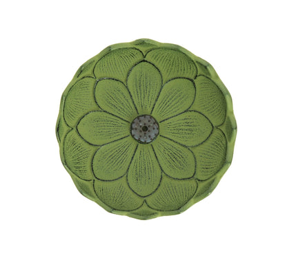 Incensário Japonês Flor de Lotus em ferro fundido - Verde