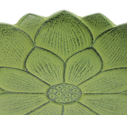 Incensário Japonês Flor de Lotus em ferro fundido - Verde