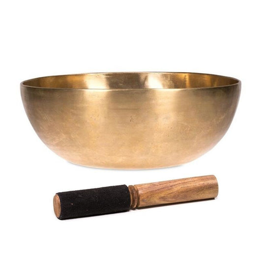 Taça tibetana Samadhi com batente em madeira - 20 cm - Coração