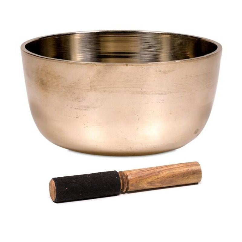 Taça Tibetana Zen Koan com batente em madeira - 10 cm
