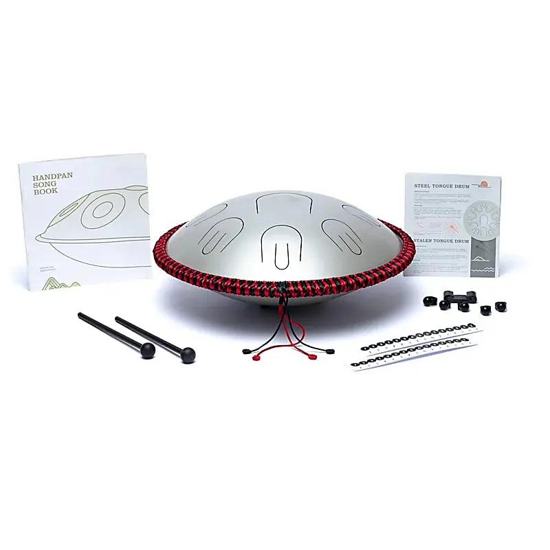 Tambor de lingueta e handpan Hluru com 9 notas - Ré menor
