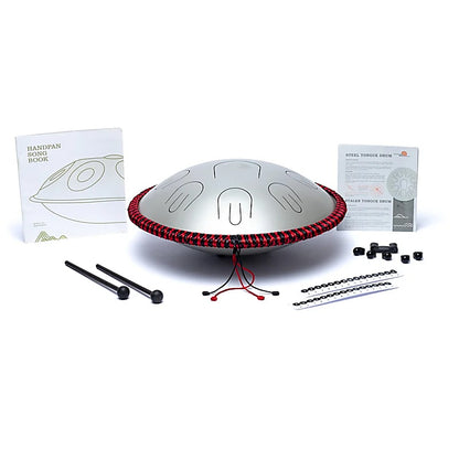 Tambor de lingueta e handpan Hluru com 9 notas - Ré menor