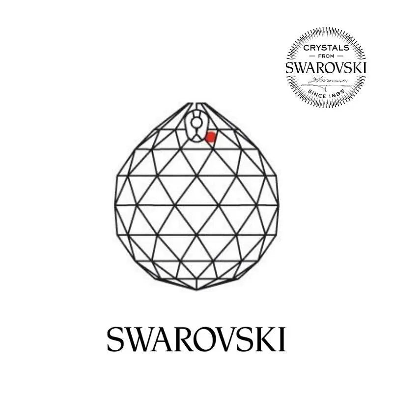Bola de Cristal Multifacetado Swarovski Vermelha - 40 mm