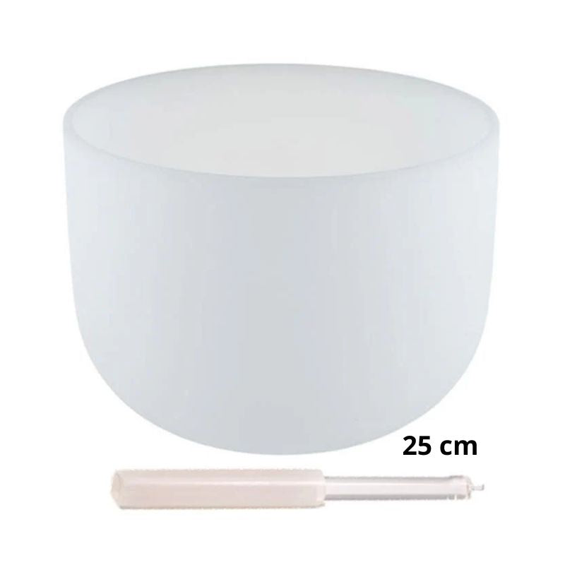 Taça sonora de cristal quartzo branco - 25 cm (432 Hertz)