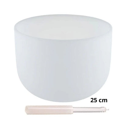 Taça sonora de cristal quartzo branco - 25 cm (432 Hertz)