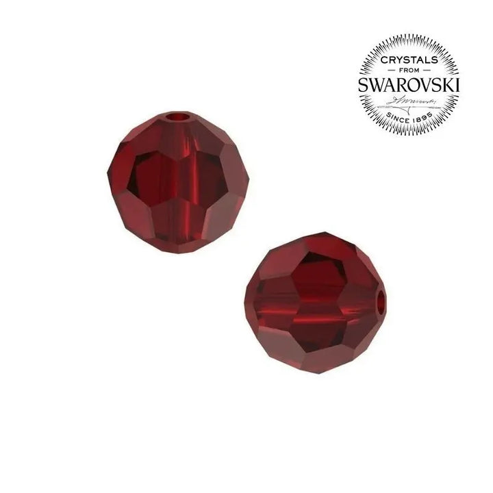 Contas de Cristal Multifacetado Swarovski Vermelho de 10 mm