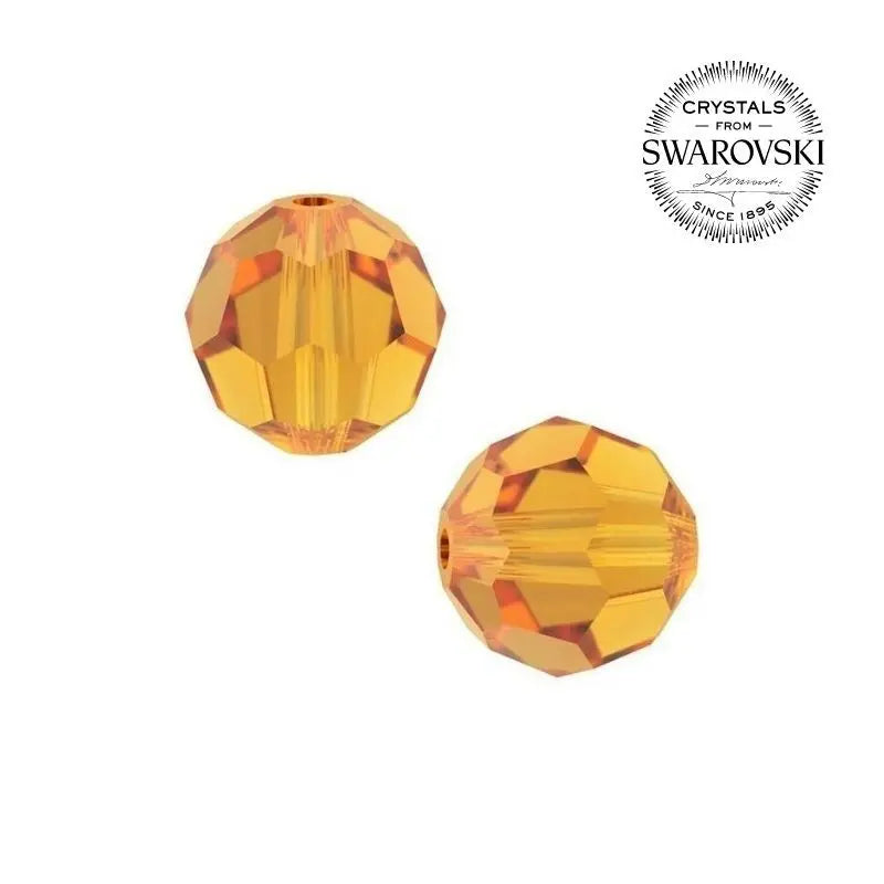 Contas de Cristal Multifacetado Swarovski Amarela de 6 mm