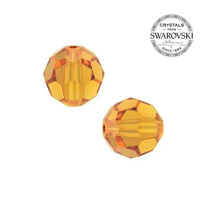 Contas de Cristal Multifacetado Swarovski Amarela de 6 mm