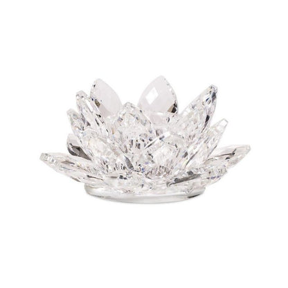 Porta-velas Flor de Lotus em Cristal