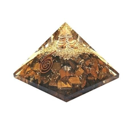 Pirâmide de Orgonite com Olho de Tigre