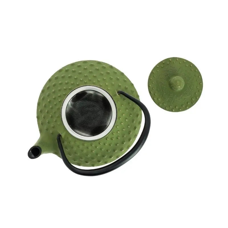Chaleira Japonesa de ferro fundido Iwachu Kanbin verde e dourada