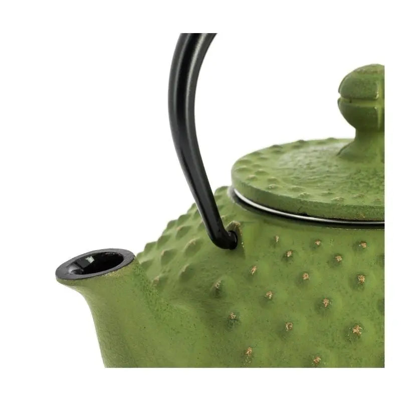Chaleira Japonesa de ferro fundido Iwachu Kanbin verde e dourada