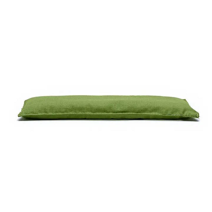 Almofada de olhos verde com lavanda e sementes de linho