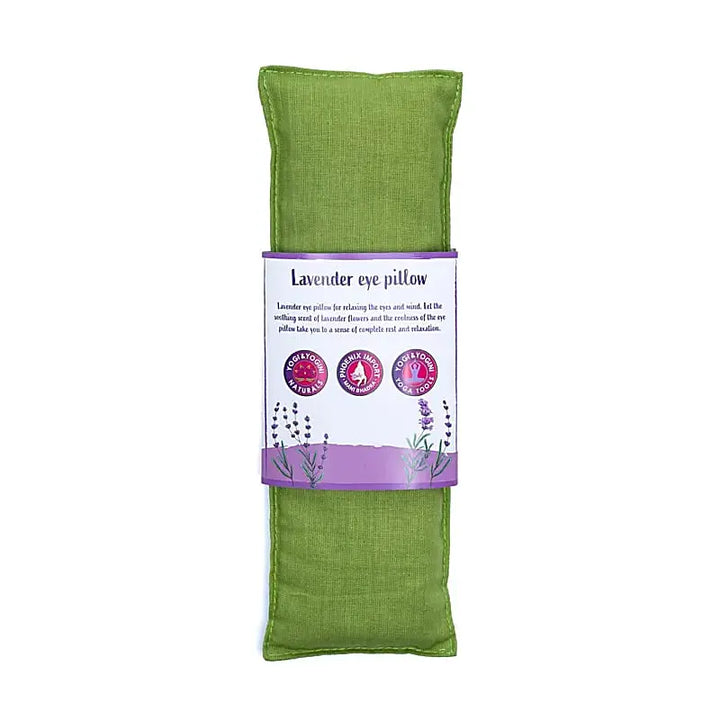 Almofada de olhos verde com lavanda e sementes de linho