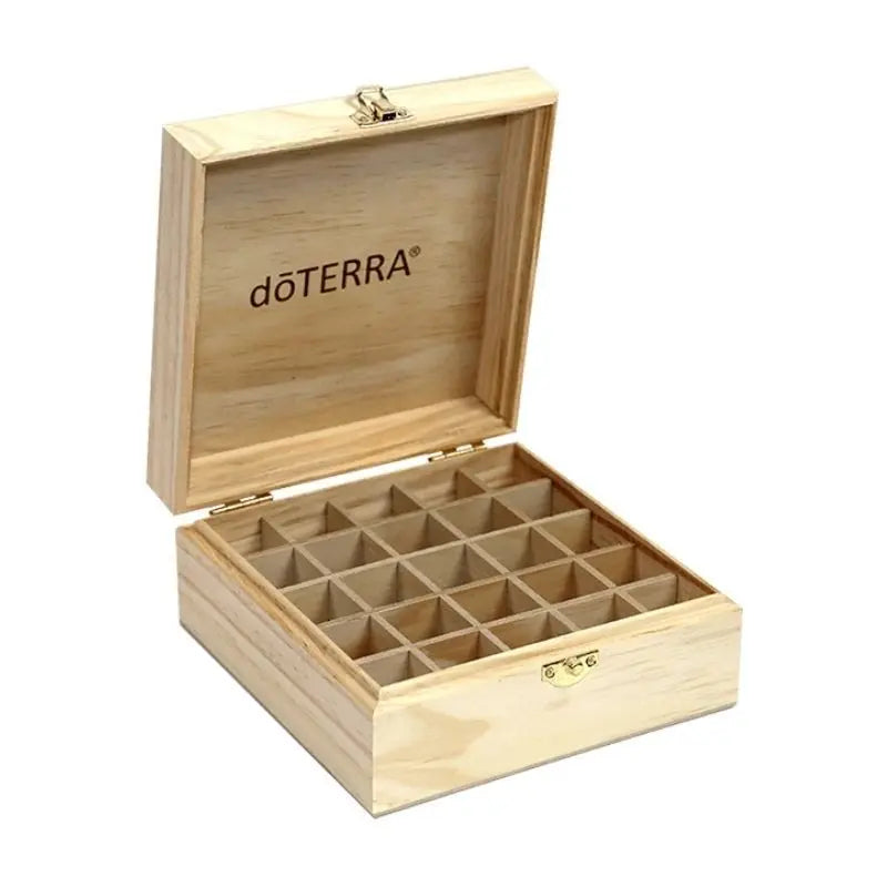 Caixa em madeira para 25 óleos essenciais doTERRA