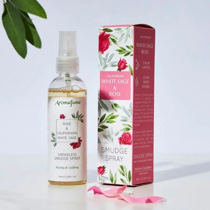 Ambientador Natural de Sálvia Branca e Rosas em spray