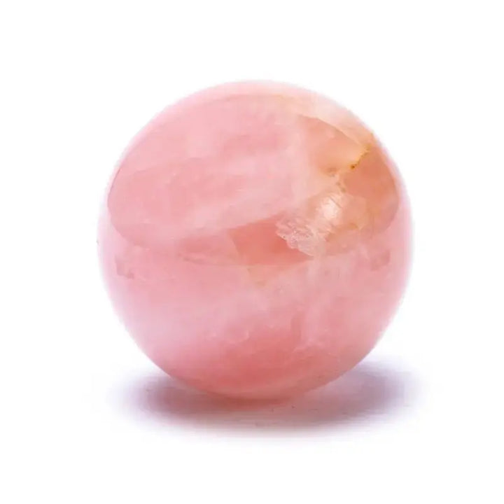 Esfera de quartzo rosa em pedra natural polida