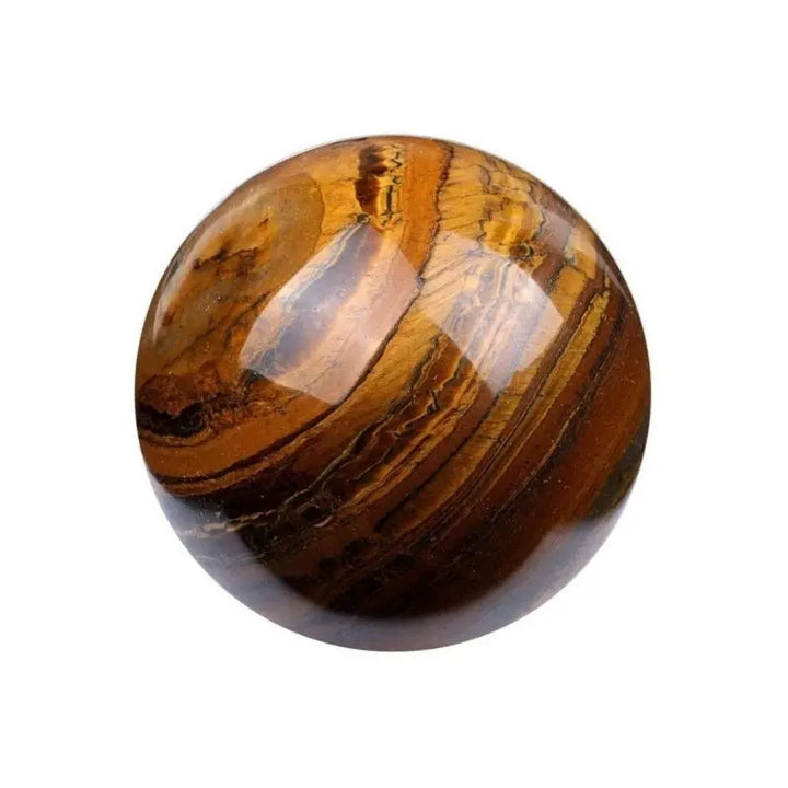 Esfera de olho de tigre em pedra natural polida