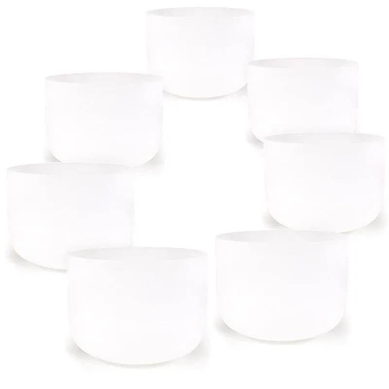 Kit de taças de cristal branco (432 Hertz) com malas